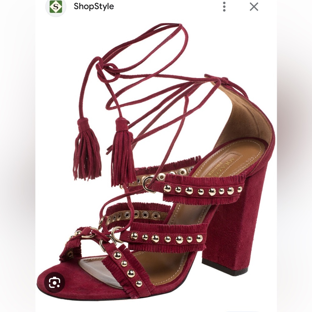 Aquazurra Red Fringe Shoes